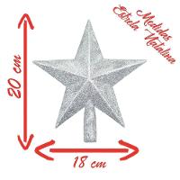 Decoração Enfeite Natal Estrela Natalina Dourada árvore De Natal 20cm - 2
