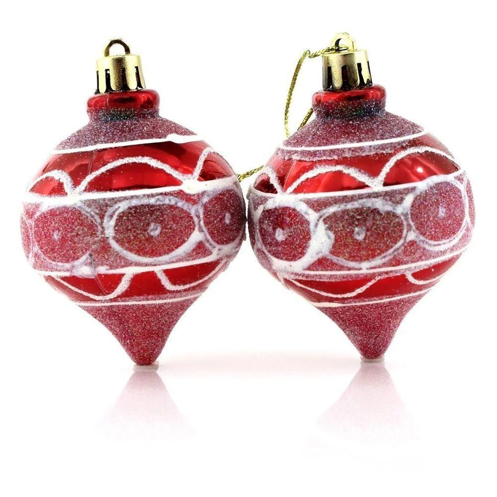 Kit 12 Bolas Pião Enfeite àrvore Natal Pendente 60mm - 1