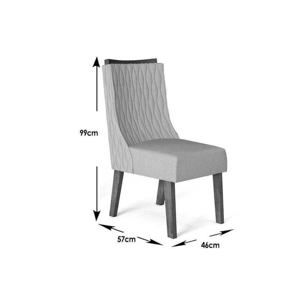 Kit 2 Cadeiras Sala Jantar Jade  2 Un Carvalho Nobre/Veludo Pecan - DJ Móveis - 4