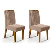 Kit 2 Cadeiras Sala Jantar Isis  2 Un Ipê/Veludo Kraft - DJ Móveis - 1