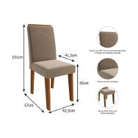 Sala de Jantar Completa Patricia c/ Tampo Madeirado 160cm + 6 Cadeiras Taís c/ Moldura Nature/OW/Joli - Cimol - 2