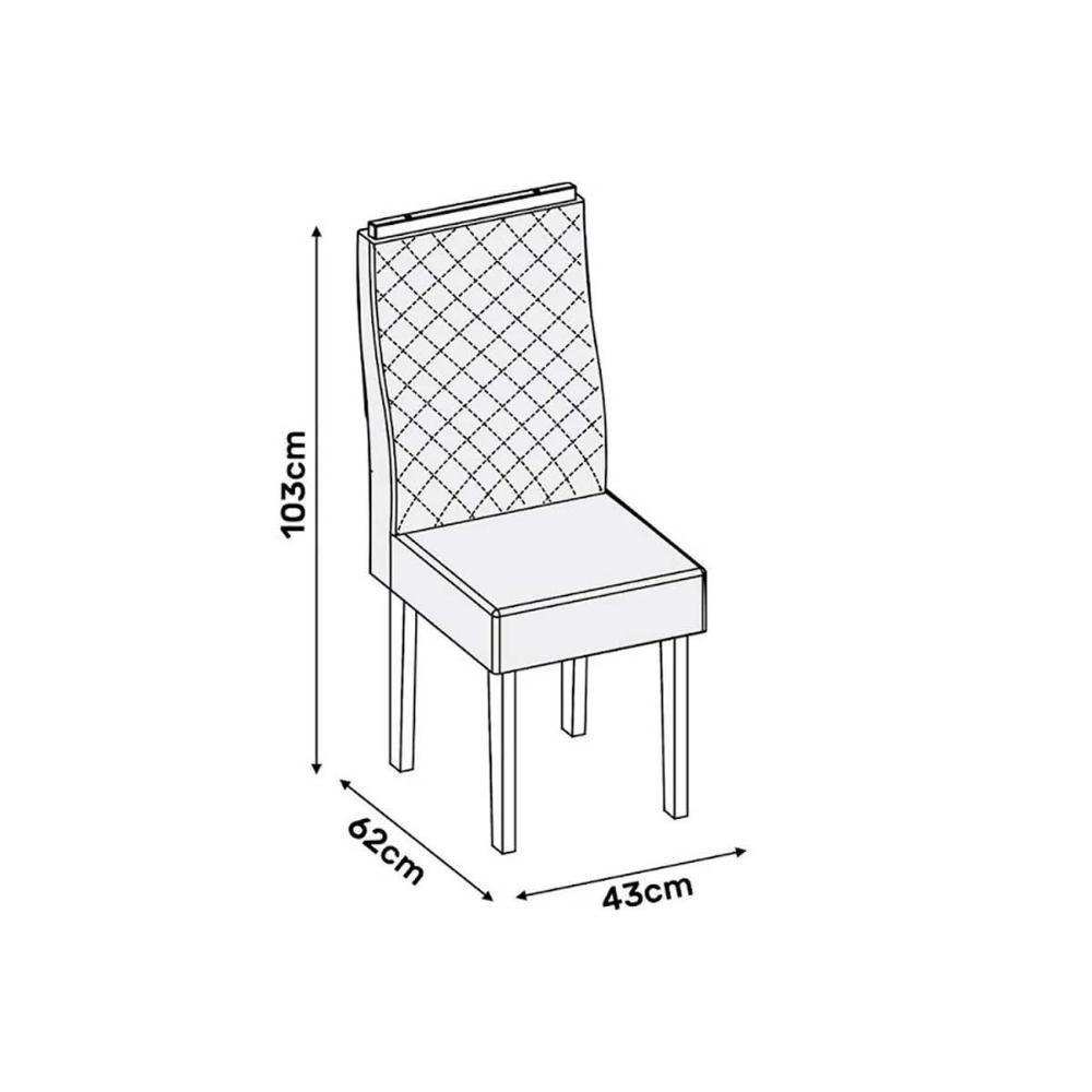 Cadeira Sala de Jantar New Maia Kit 2 Un Rústico Malbec/Linho Bronze - DJ Móveis - 5