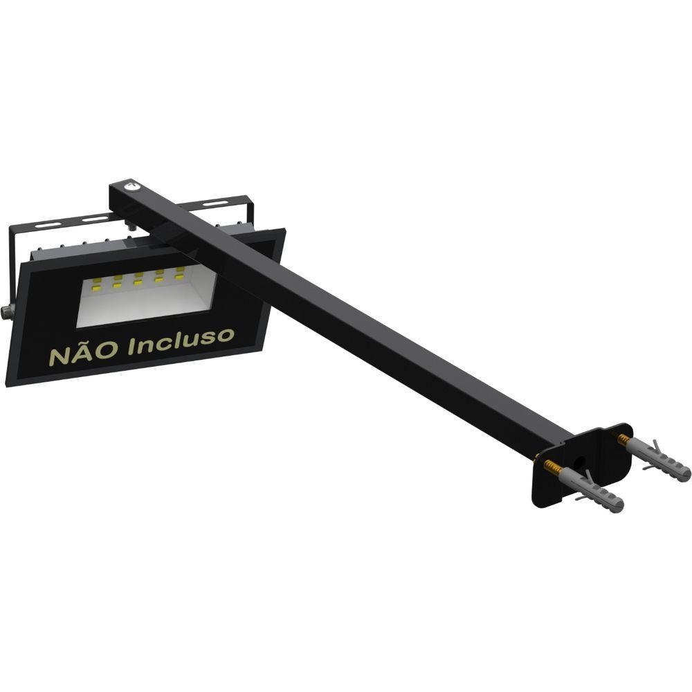 Suporte Refletor Base Reta Braço 50 Cm Preto - 9