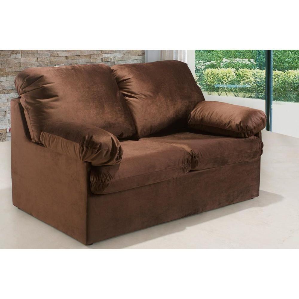 Sofá Cama Casal MH1456 Idea Suede Marrom Escuro - Herval - 3
