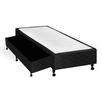 Cama Box Base c/Auxiliar Solteiro Poli Tecido Black (78x188x27) - Castor - 1