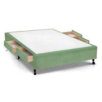 Cama Box Base c/Gavetas Viúva Poli Tecido Green (128x27-c/4 Gavs) - Castor - 1
