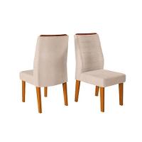 Cadeira Sala de Jantar Ondina Kit 2 Un Freijó/Linho Saara - DJ Móveis - 1