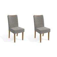 Cadeira Sala de Jantar 2CAD129MD Kit 2 Un Freijó/Linho Cinza Mesclado - Kappesberg - 1