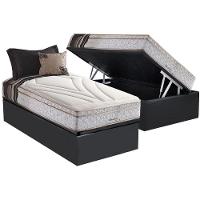 Cama Box Baú Solteiro: Colchão Molas Herval Maxspring American + Base CRC Suede Gray(88x188) - 1