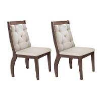 Cadeira Sala de Jantar Ágata Kit 2 Un Capuccino/Veludo Creme - Rufato - 1