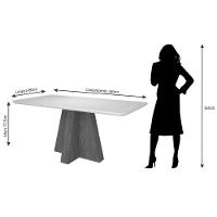 Conjunto: Mesa Sala Jantar Maitê c/ Tampo Madeirado c/ Vidro 160cm + 6 Cadeiras Paola Nature/OW/Nude - Cimol - 11
