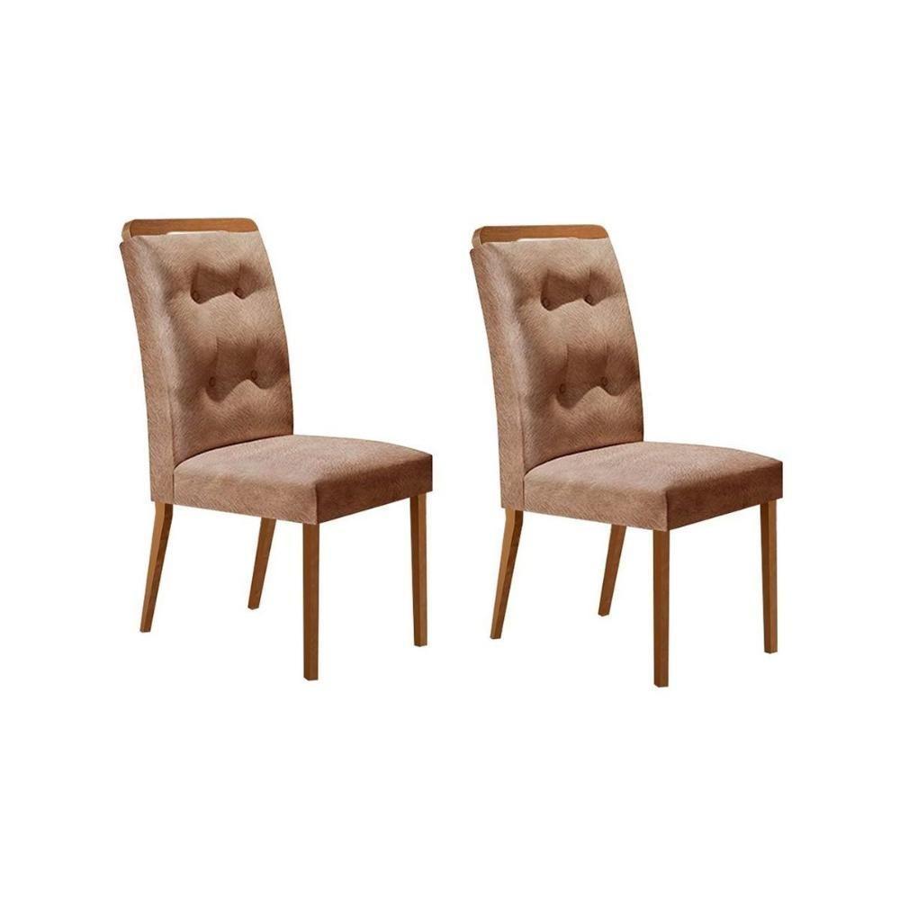 Kit 2 Cadeiras Sala Jantar Imperatriz Madeira  2 Un Capuccino/Animale Chocolate - Rufato - 1