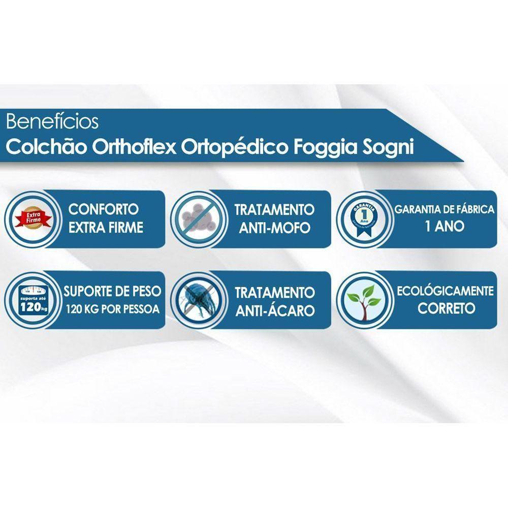 Cama Box Baú Solteiro: Colchão Ortopédico Orthoflex Sogni Unic Face + Base CRC Courano Black (88x188) - 5