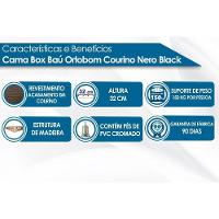 Cama Box Base King Universal Courano Nero Black (193x203x20) - Ortobom - 2