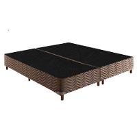 Cama Box Base King Sommier Rústico Bordado Brown (193x203x30) - Paropas - 1