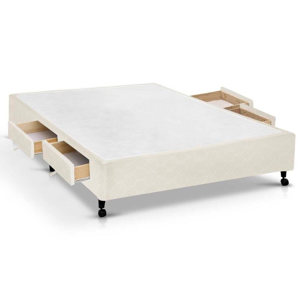 Cama Box Base c/Gavetas Casal Poli Tecido Clean (138x27-c/4 Gavs) - Castor - 1