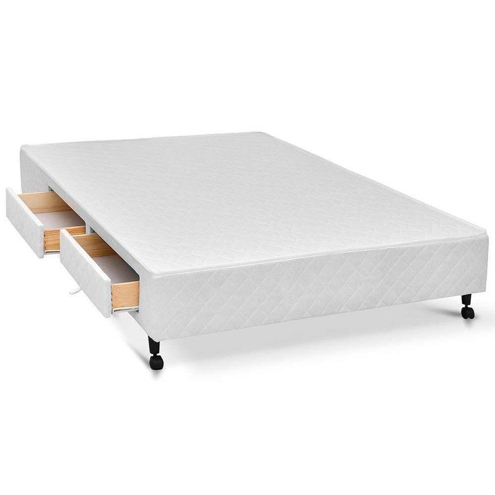 Cama Box Base c/Gavetas Viúva Poli Tecido White (128x27-c/2 Gavs) - Castor - 1