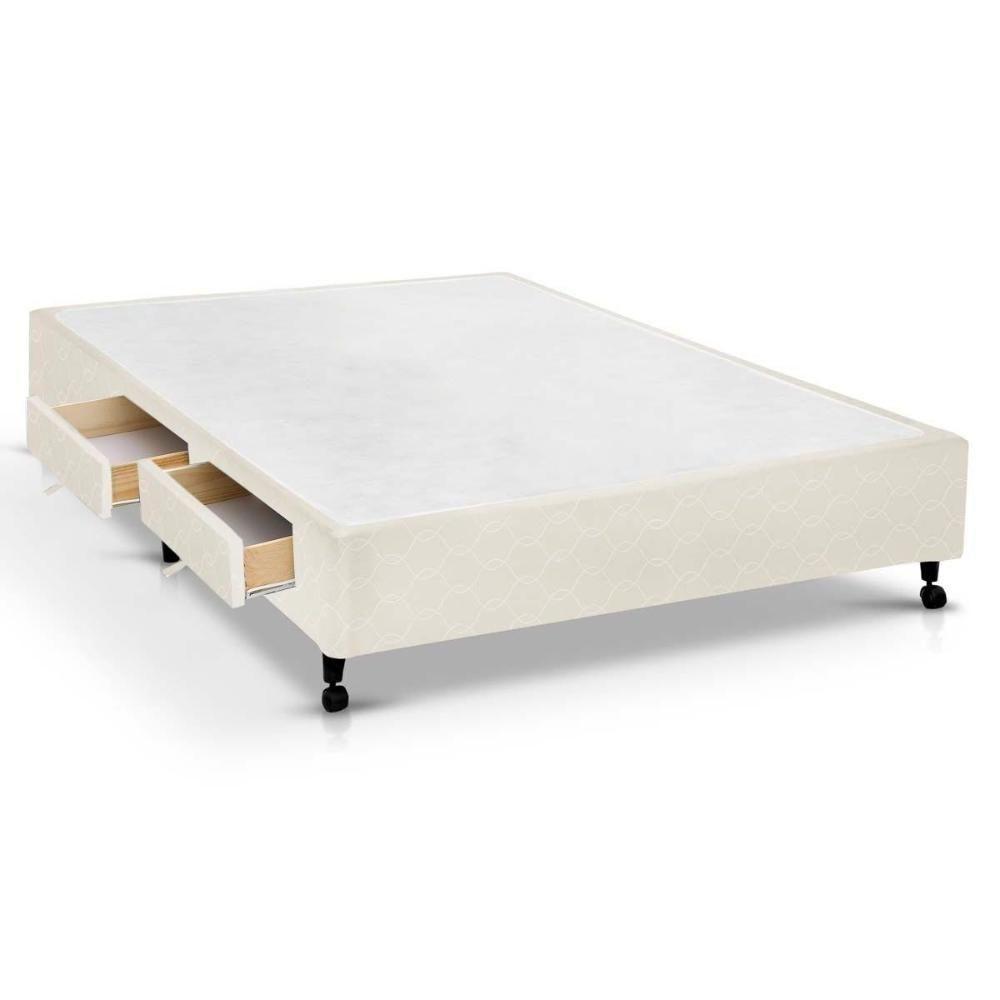 Cama Box Base c/Gavetas Viúva Poli Tecido Clean (128x27-c/2 Gavs) - Castor - 1