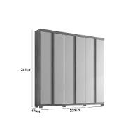 Guarda Roupa Casal Filadélfia 6 Portas e 4 Gavetas c/ Pés Naturale/Off White - Rufato - 5