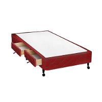 Cama Box Base c/Gavetas Solteiro Poli Tecido Wine (88x27-c/2 Gavs) - Castor - 1