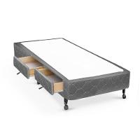 Cama Box Base c/Gavetas Solteiro Poli Tecido Gray (78x27-c/2 Gavs) - Castor - 1