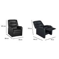 Poltrona Reclinável p/ Sala  Eclipse Mandala Two Way Courano Preto - Probel - 3