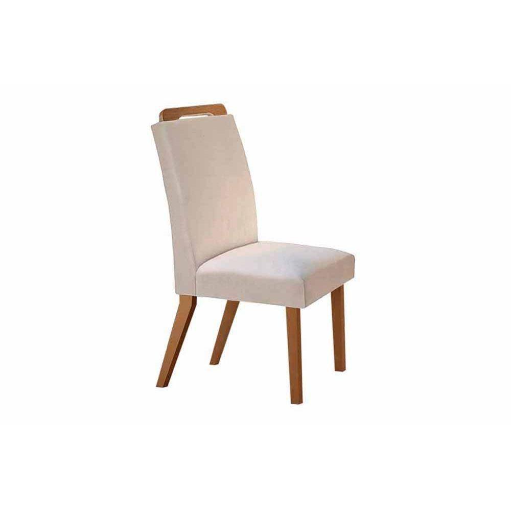Kit 2 Cadeiras Sala Jantar Athenas Madeira 2 Un Capuccino-veludo Creme - Rufato - 1