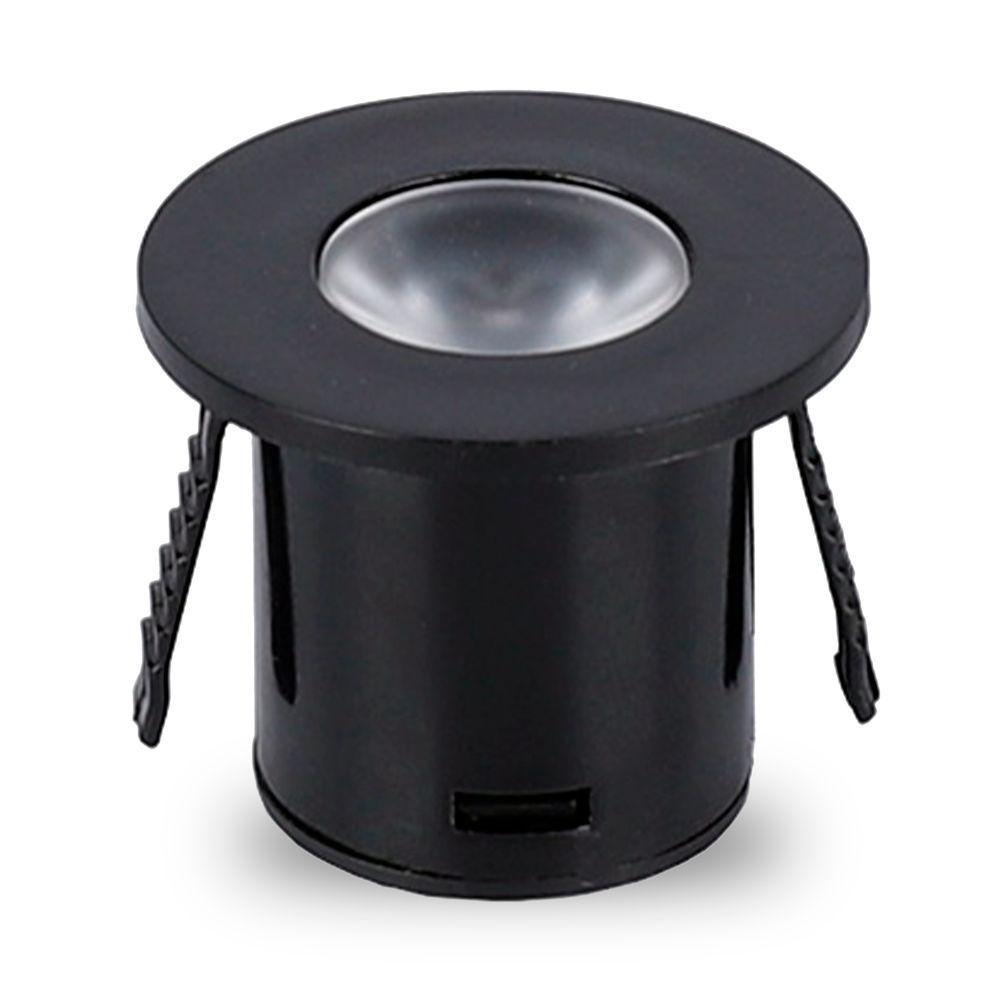 Kit 2 Spot Para Móvel Taschibra Pik Led Redondo Preto Bivolt 3000k Luz Quente - 2