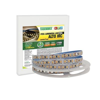 Fita De Led Slim Taschibra 12w-m 150 Leds 2835 Ip20 12v Com 5 Metros - 2700k Amarelo Quente