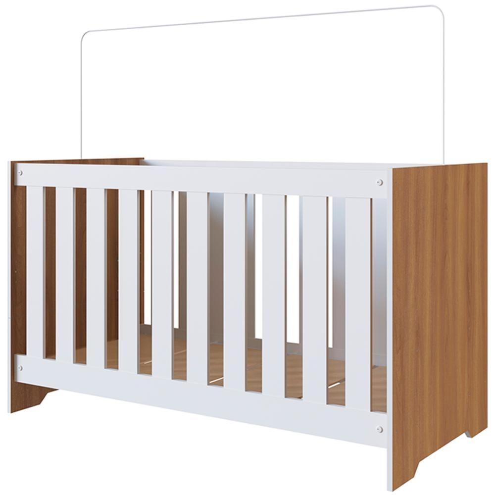 Berço Mini Cama 3 Em 1 La003 Nogal Manchester Branco Comm Nogal Manchester Branco - 1