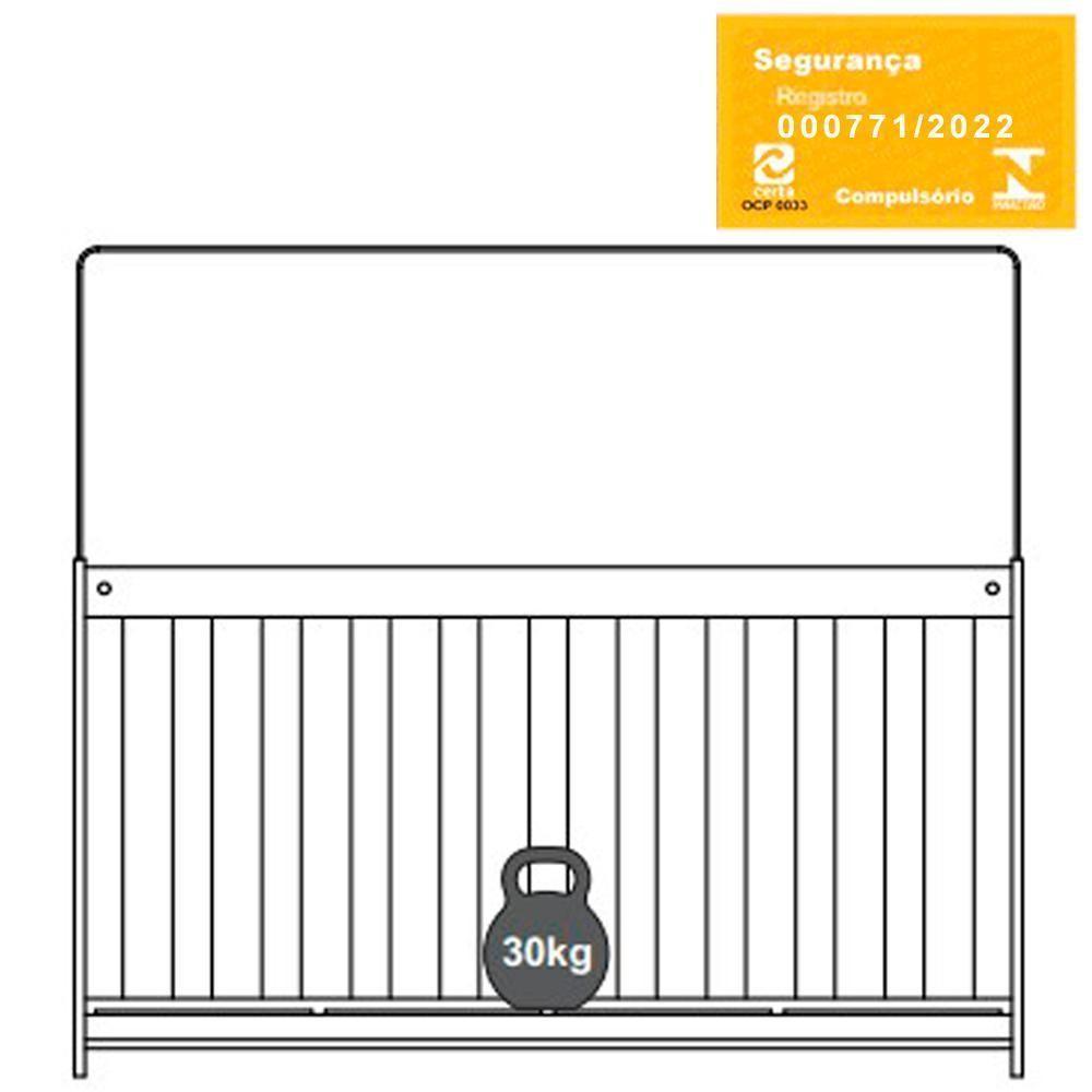 Berço Mini Cama 3 Em 1 La003 Nogal Manchester Branco Comm Nogal Manchester Branco - 7