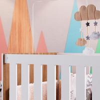 Berço Mini Cama 3 Em 1 La003 Nogal Manchester Branco Comm Nogal Manchester Branco