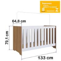 Berço Mini Cama 3 Em 1 La003 Nogal Manchester Branco Comm Nogal Manchester Branco - 11