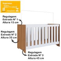 Berço Mini Cama 3 Em 1 La003 Nogal Manchester Branco Comm Nogal Manchester Branco - 15