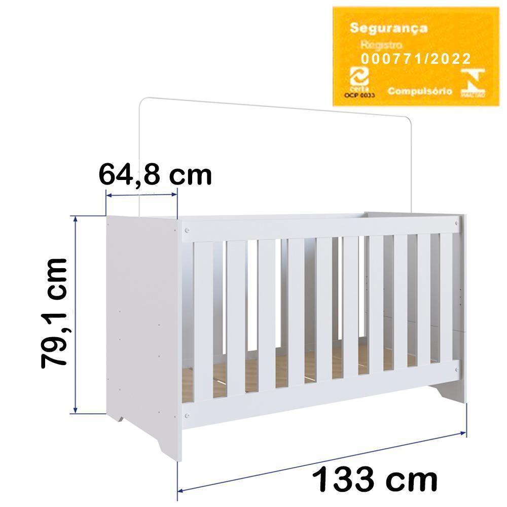 Berço Mini Cama 3 Em 1 La003 Branco Comm Branco - 5