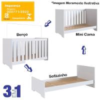 Berço Mini Cama 3 Em 1 La003 Branco Comm Branco