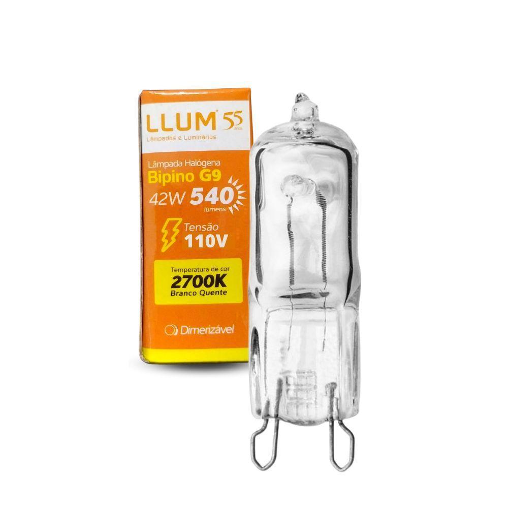 Lâmpada G9 Halógena 42w Bipino Llum 2700k Luz Quente 110v - 1