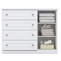 Cômoda Americana 4 Gavetas 1 Porta Henn Branco - 3