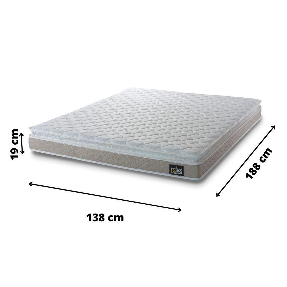 Colchão Casal De Espuma D33 Hellen Premiun One Face 1,38x1,88x19 Bege/branco - 4