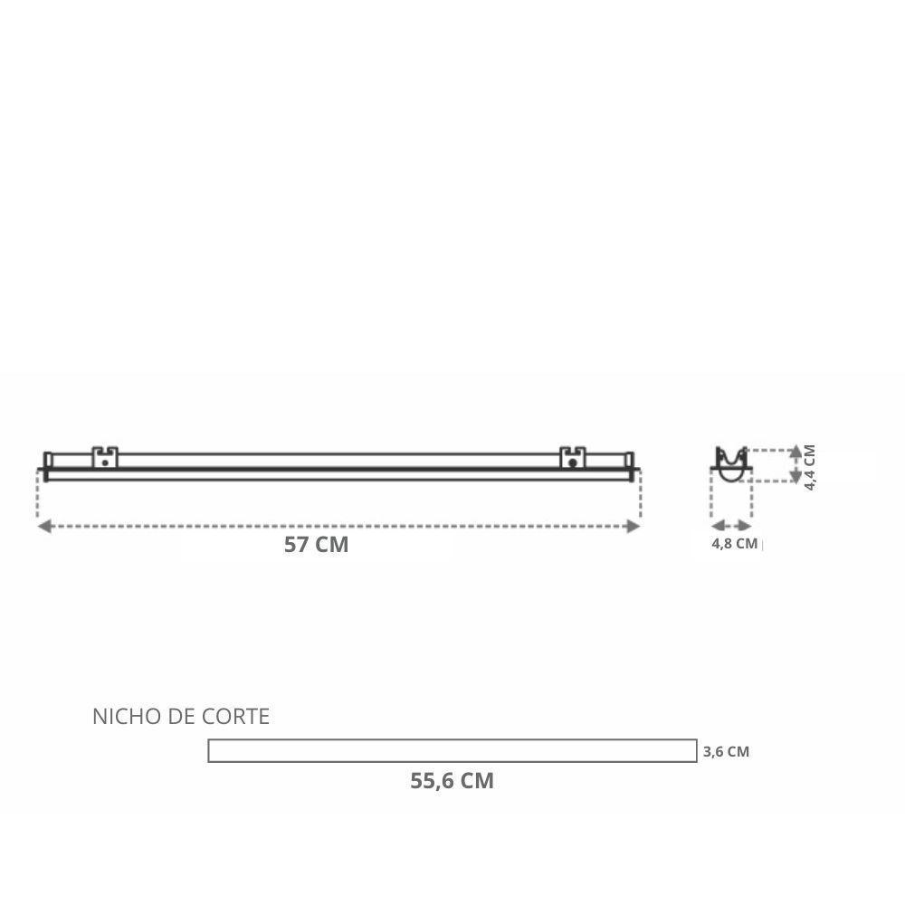 Luminária Led Taschibra Embutir Perfil Convex 56 16w Branca Bivolt 4000k Luz Neutra - 2