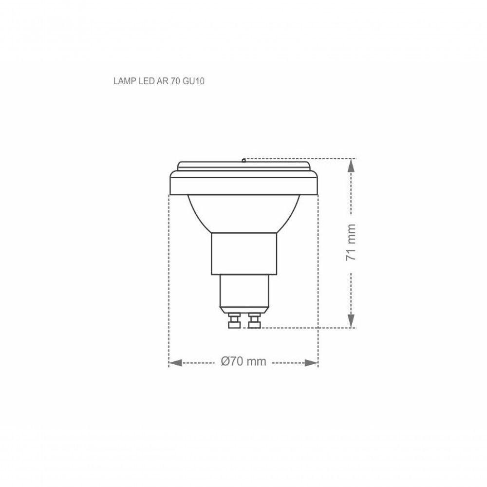 Lâmpada Led Ar70 4,8w 24° Gu10 Dimerizável Taschibra Bivolt 2700k Luz Quente - 2