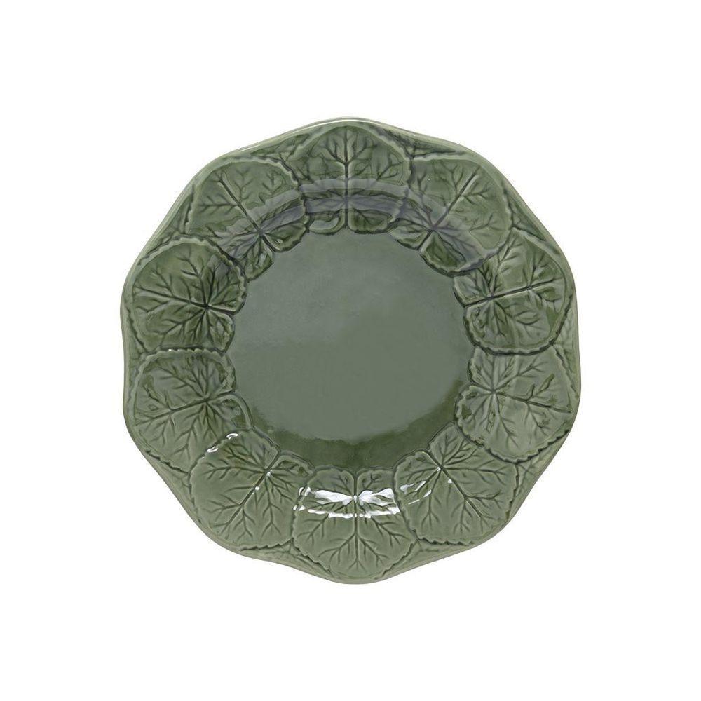 Prato De Sobremesa Copa E Cia Versailles Leaf Em Cerâmica Artesanal Verde - 1