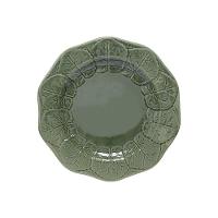 Prato De Sobremesa Copa E Cia Versailles Leaf Em Cerâmica Artesanal Verde - 1