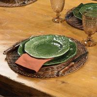 Prato De Sobremesa Copa E Cia Versailles Leaf Em Cerâmica Artesanal Verde - 2