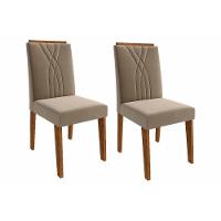 Cadeira Sala de Jantar Nicole Kit 2 Un Savana/Suede Joli - Cimol - 1