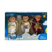 Kit Imagem Três Arcanjos Bebê Em Borracha 16cm - 2