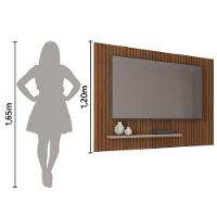 Painel para TV até 75 Polegadas 1,80m Ripado com Prateleira França Fendi-Havana Caemmum