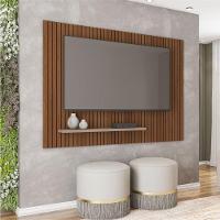 Painel para TV até 75 Polegadas 1,80m Ripado com Prateleira França Fendi-Havana Caemmum - 5
