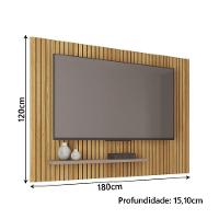 Painel Para Tv Até 75 Polegadas 1,80m Ripado Com Prateleira França Buriti - Fendi Caemmum Bur-fendi