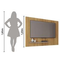 Painel Para Tv Até 75 Polegadas 1,80m Ripado Com Prateleira França Buriti - Fendi Caemmum Bur-fendi - 5